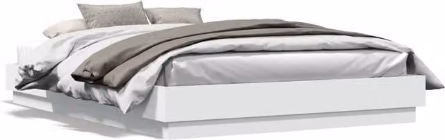 Berkfield Home White Engineered Wood Bed Frame W/D/H: 140 x 200 x 23 cm – 1