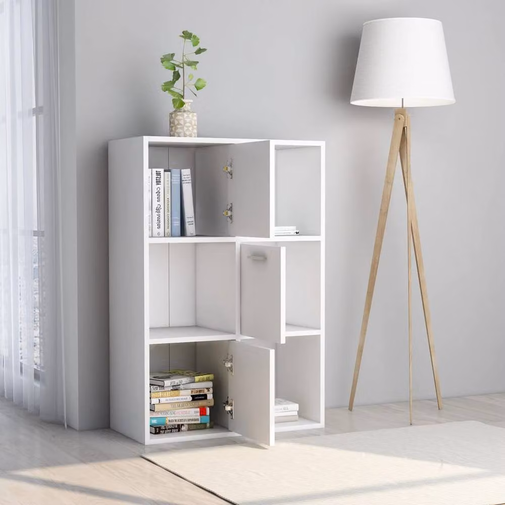 Berkfield Home White MDF Storage Cabinet W: 60 cm, D: 29.5 cm, H: 90 cm – 2