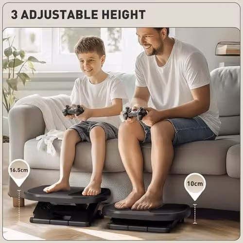 HOMCOM Adjustable Under-Desk Footrest with Tilt Function, Grey – 3