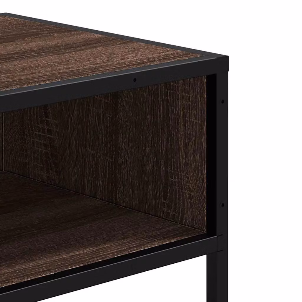 Berkfield Home Industrial Console Table in Brown Oak, W/D/H: 90 x 35 x 80 cm – 5