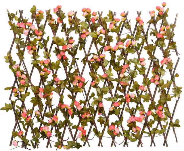 Berkfield Home Artificial Ivy Trellis Expandable Dark Pink, W: 60 cm, H: 180 cm