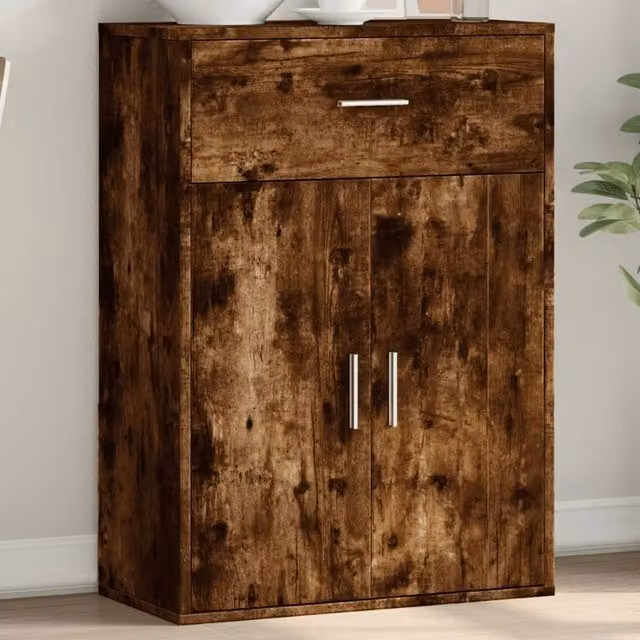 Berkfield Home Smoked Oak Sideboard in Brown, W/D/H: 60 x 30 x 84 cm – 1