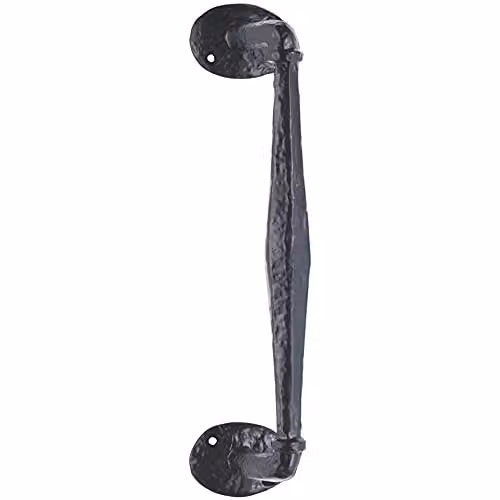 Loops Offset Traditional Forged Pull Handle in Black Antique – 1