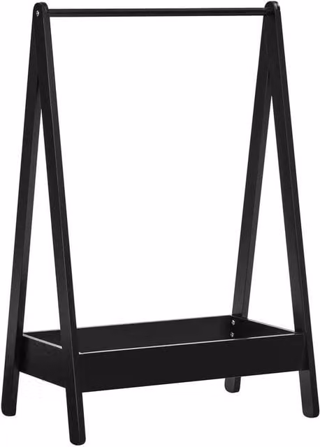 Kelvenix Black Portable Pine Clothes Rail Rack for Childrens Rooms – 1