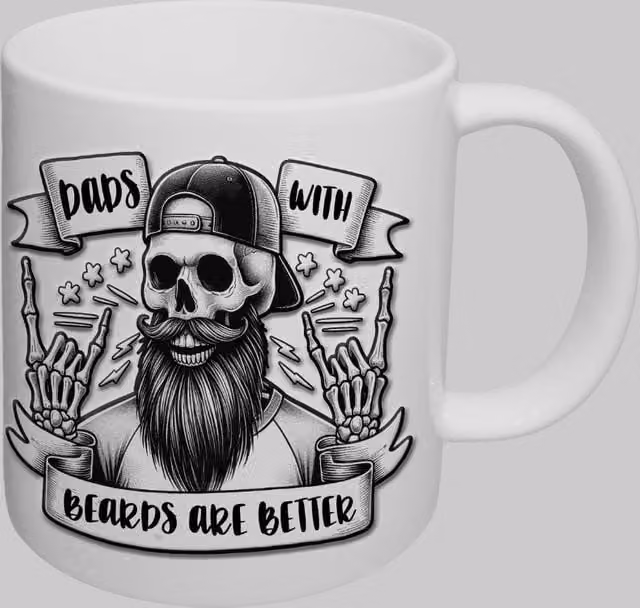 Simply Stunning Mugs Dads with Beards are Better Handcrafted Ceramic Mug in White