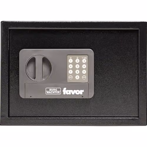 Burg-Wächter Favor S5 E Furniture Safe with Electronic Keypad Lock and Shelf, Black, 17.8 Litres Capacity
