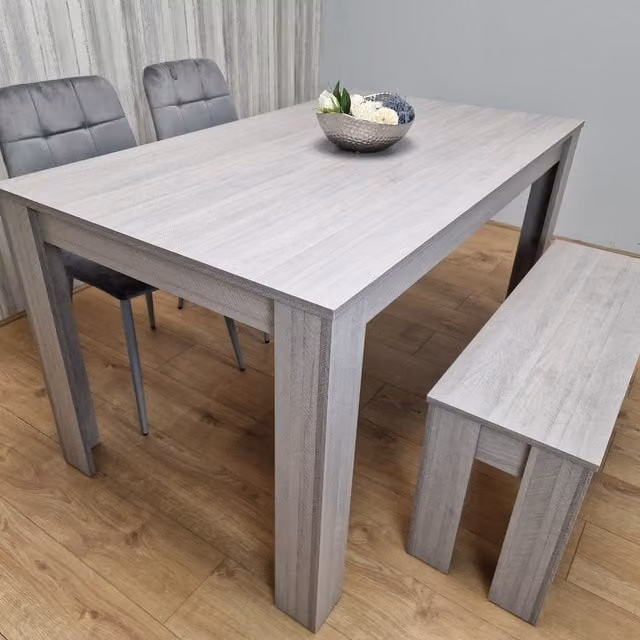 Kosy Koala Grey 4-Person Modern Dining Set with Rectangular Table and Chairs