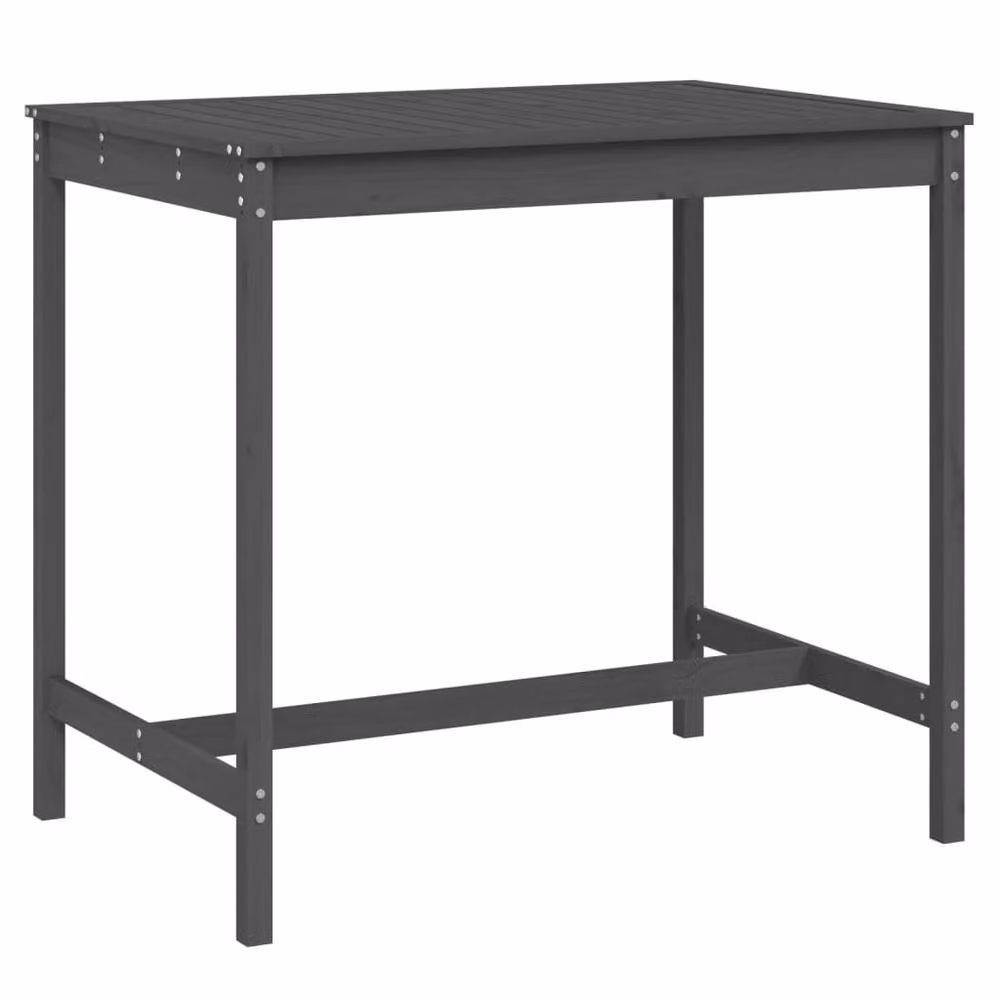 Berkfield Home Grey Solid Pine Garden Table W/D/H: 121 x 82.5 x 110 cm – 3