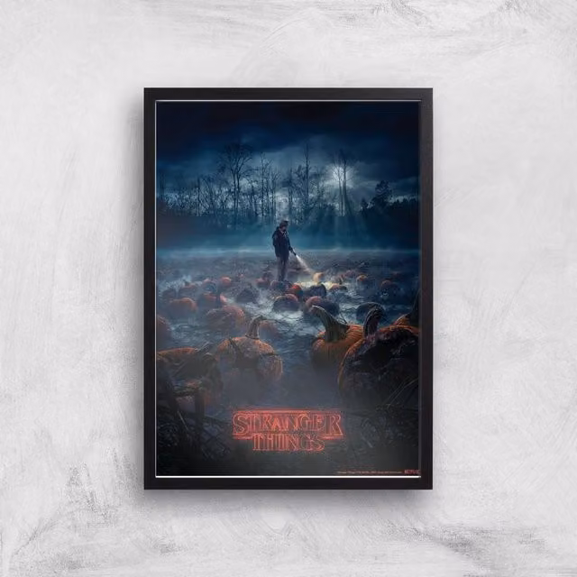 Stranger Things Pumpkin Patch Multicolour Giclee Art Print, A2 Size