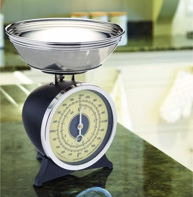 KitchenCraft Mechanical Kitchen Scales with Analog Display, Black