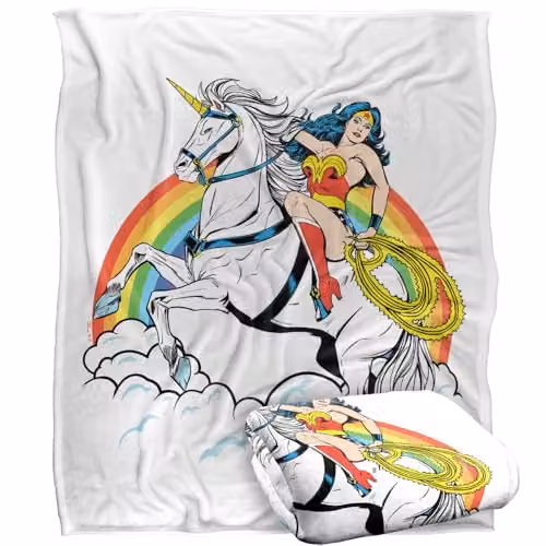 LOGOVISION Kids Justice League Wonder Woman Strong Warrior Super Soft Fleece Throw Blanket, Multicolour, W: 127.0 cm, D: 152.4 cm – 1