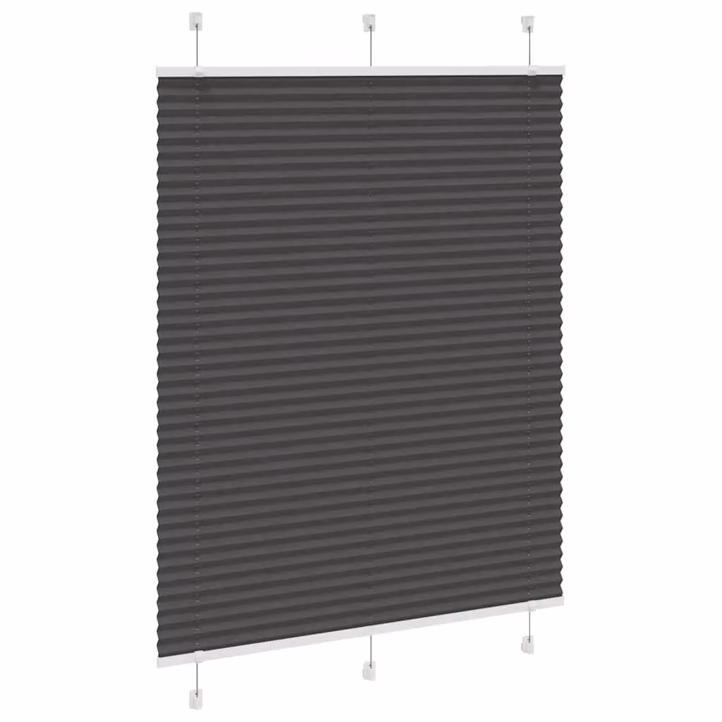 Berkfield Home Single Pleat Black Polyester Semi-Transparent Corded Blind W: 105 cm, H: 100 cm – 3