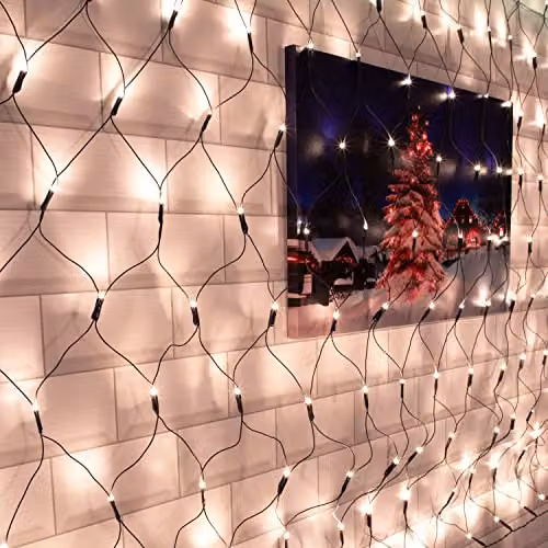 The Christmas Workshop 108 LED Bright White Net Christmas Window Lights, W/H: 120 x 120 cm – 6