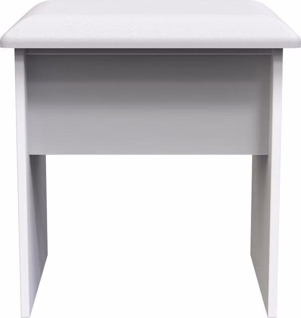 Ready Assembled 2 U Metro Stool in White and Gold with Synthetic Leather and Metal Frame – 1