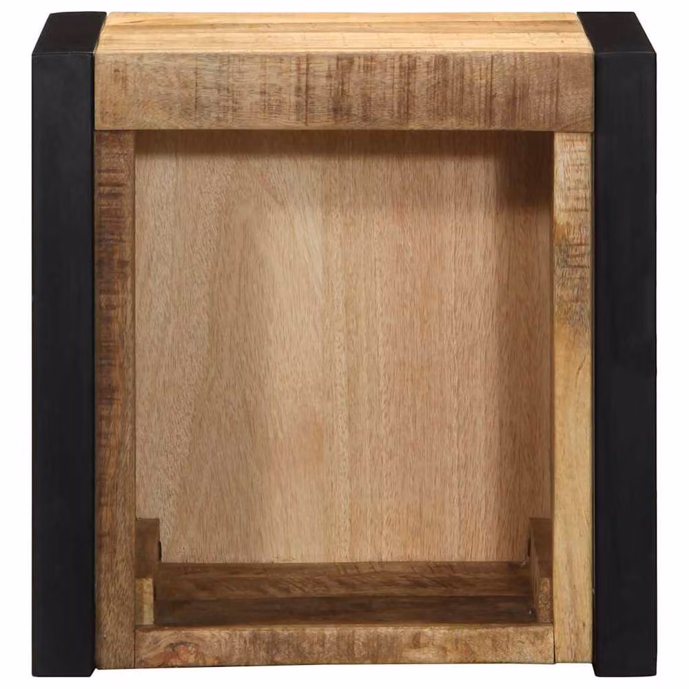 Berkfield Home Rustic Mango Wood Bedside Cabinet, Brown, W/D/H: 40 x 35 x 40 cm – 2
