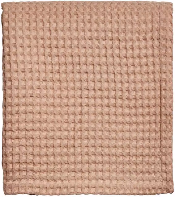 Murmur Tess Waffle Cotton Throw in Pink, W: 150 cm, D: 200 cm