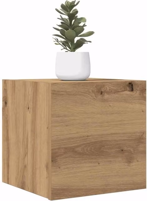 Berkfield Home Artisan Oak Wall Mounted TV Cabinet, Brown, W: 30.5 cm, D: 30 cm, H: 30 cm – 1