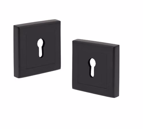 Golden Grace Square Rose Key Hole Escutcheon, Matt Black, 52mm