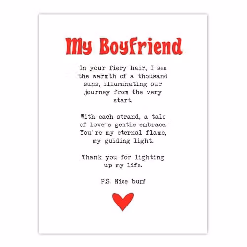 Artery8 Love Poem Ginger Boyfriend Romantic Wall Art Poster Print on Thick Paper, 18 x 24 Inch – 1