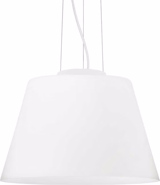 Netlighting Cylinder Large Dome Ceiling Pendant Light in White with E27 Glass Shade