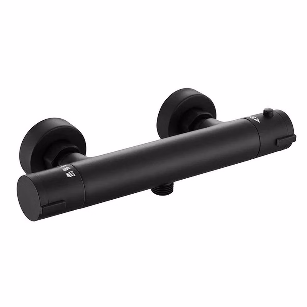 FLAVORA Matt Black Exposed Thermostatic Shower Valve with 1/2 inch Outlet – 2
