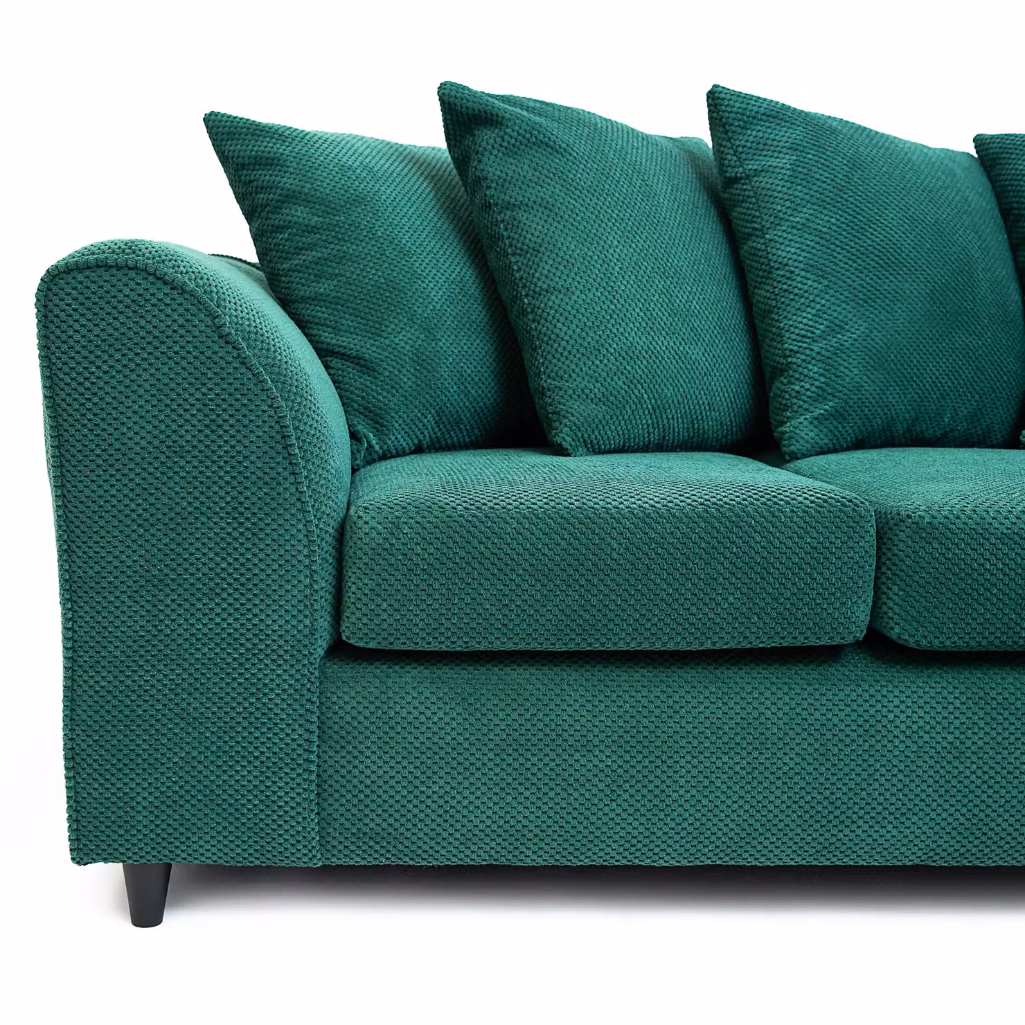 Abakus Direct Jumbo Grid Right Hand Corner Sofa in Green with Scatter Cushions – 5