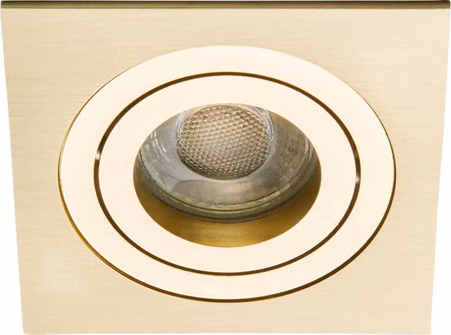 Litecraft Evra 2 Pack of Adjustable Square Recessed LED Downlights, Brass