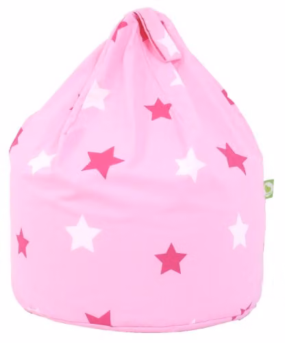 BeanLazy Pink Cotton Geometric Bean Bag, W/D/H: 70 x 70 x 70 cm