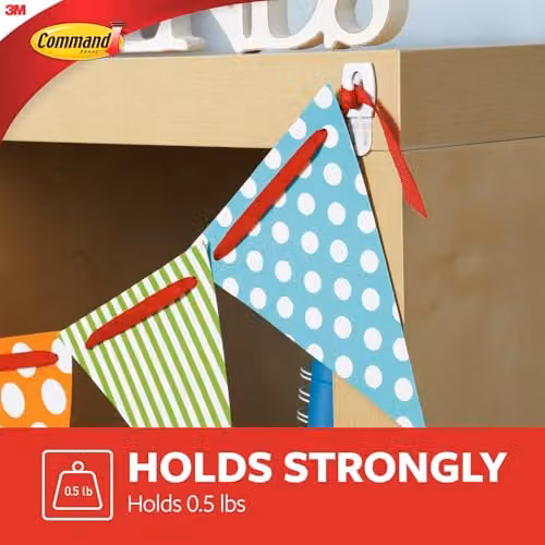 3M Command Mini Hooks in Transparent and White with Adhesive Strips – 2