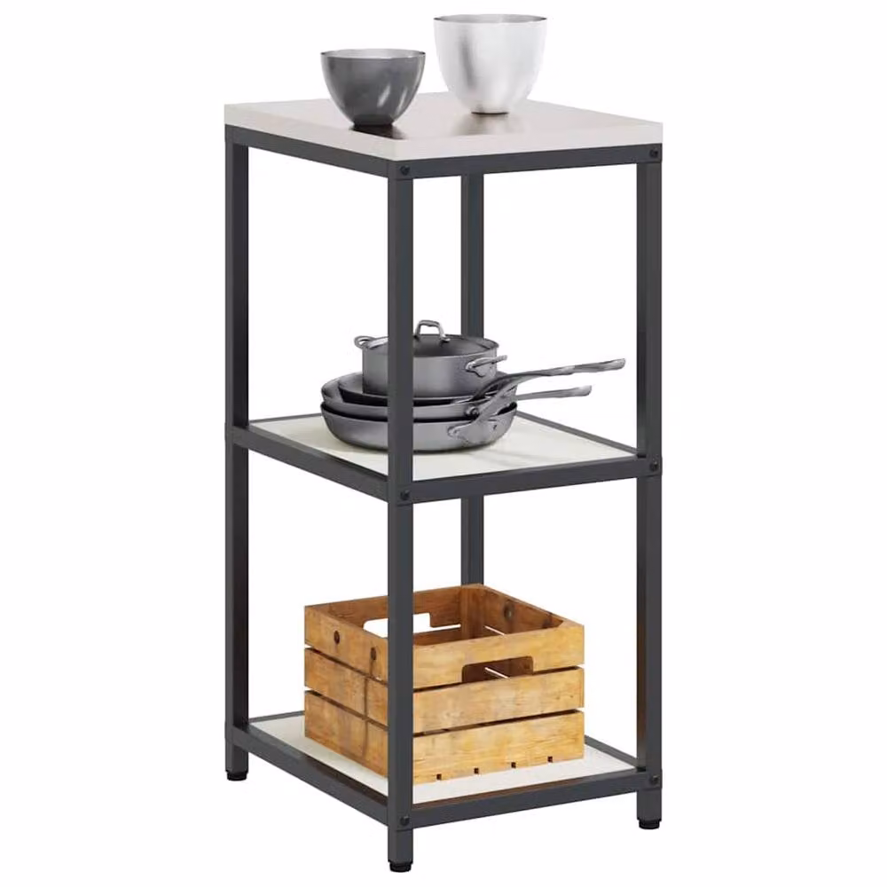 Berkfield Home Kitchen Storage Shelf in White Matt Steel – 3