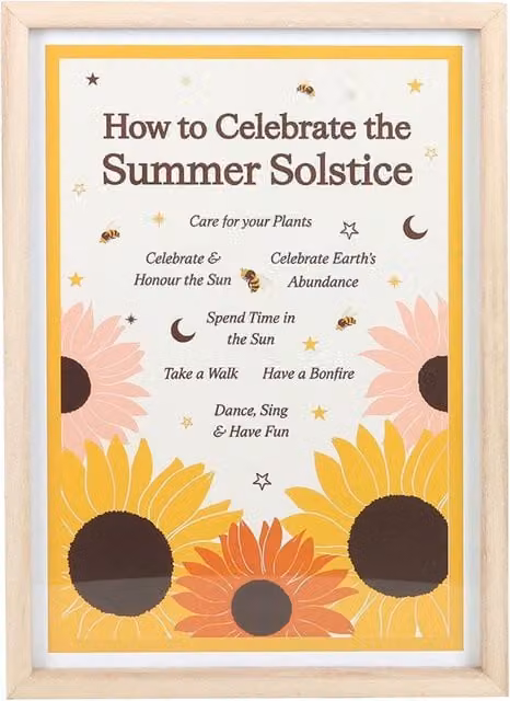 Something Different How to Celebrate the Summer Solstice Framed Wall Art in Yellow