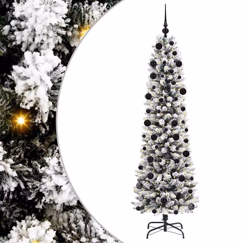 Berkfield Home Artificial Christmas Tree with 300 LEDs in Green and White – 2