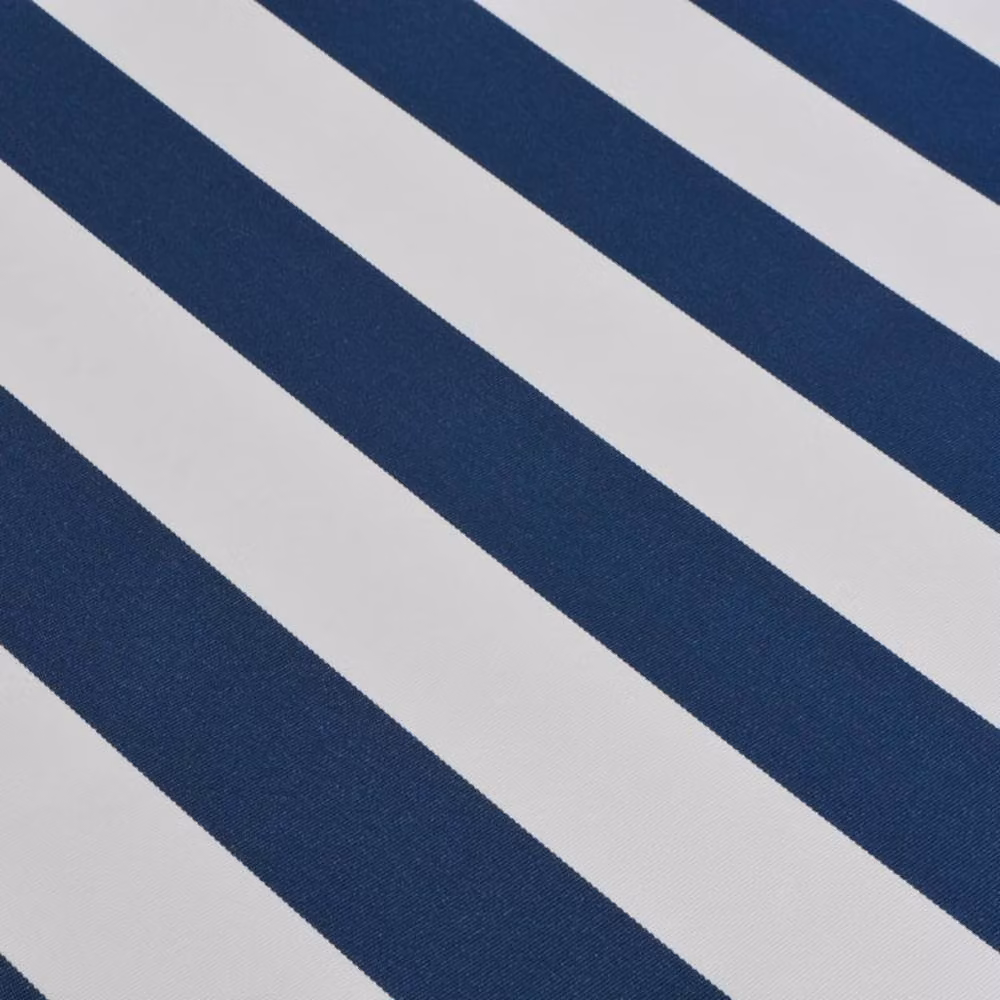 Berkfield Home Manual Operated Folding Awning in Blue and White Striped Polyester with Aluminium Frame, Width: 350 cm – 4