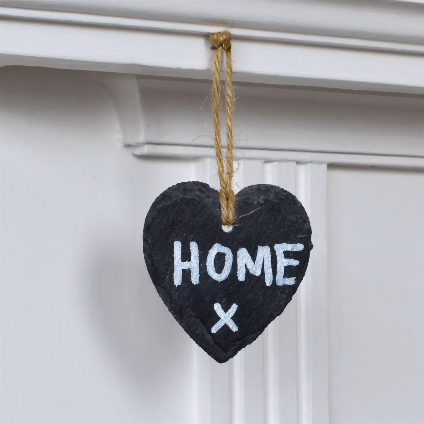 Nicola Spring Grey Slate Heart Hanging Tag, W: 7 cm, H: 5.5 cm – 5