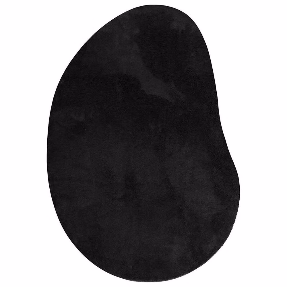 Berkfield Home Modern Oval Area Rug in Black, W: 140 cm, D: 200 cm, Non-Slip Polyester and Wool Blend – 3
