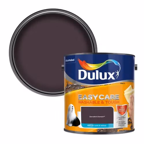 Dulux Easycare Washable and Tough Matt Emulsion Paint in Decadent Damson Purple, 2.5L – 2