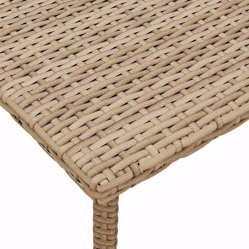 Berkfield Home Modern Rectangular Garden Coffee Table in Beige Poly Rattan, W/D/H: 60 x 40 x 37 cm – 3