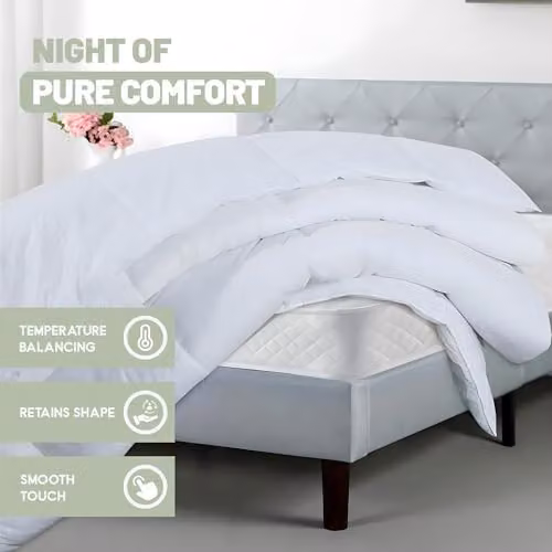 SleepyNights 7.5 Tog Single Hollowfibre Duvet, White, W: 135 cm, L: 200 cm – 3