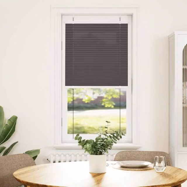 Berkfield Home Single Pleat Polyester Blind in Black and Anthracite, W: 55 cm, H: 150 cm
