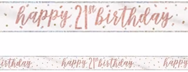 Rose Gold Happy 21st Birthday Foil Banner for Adult Parties