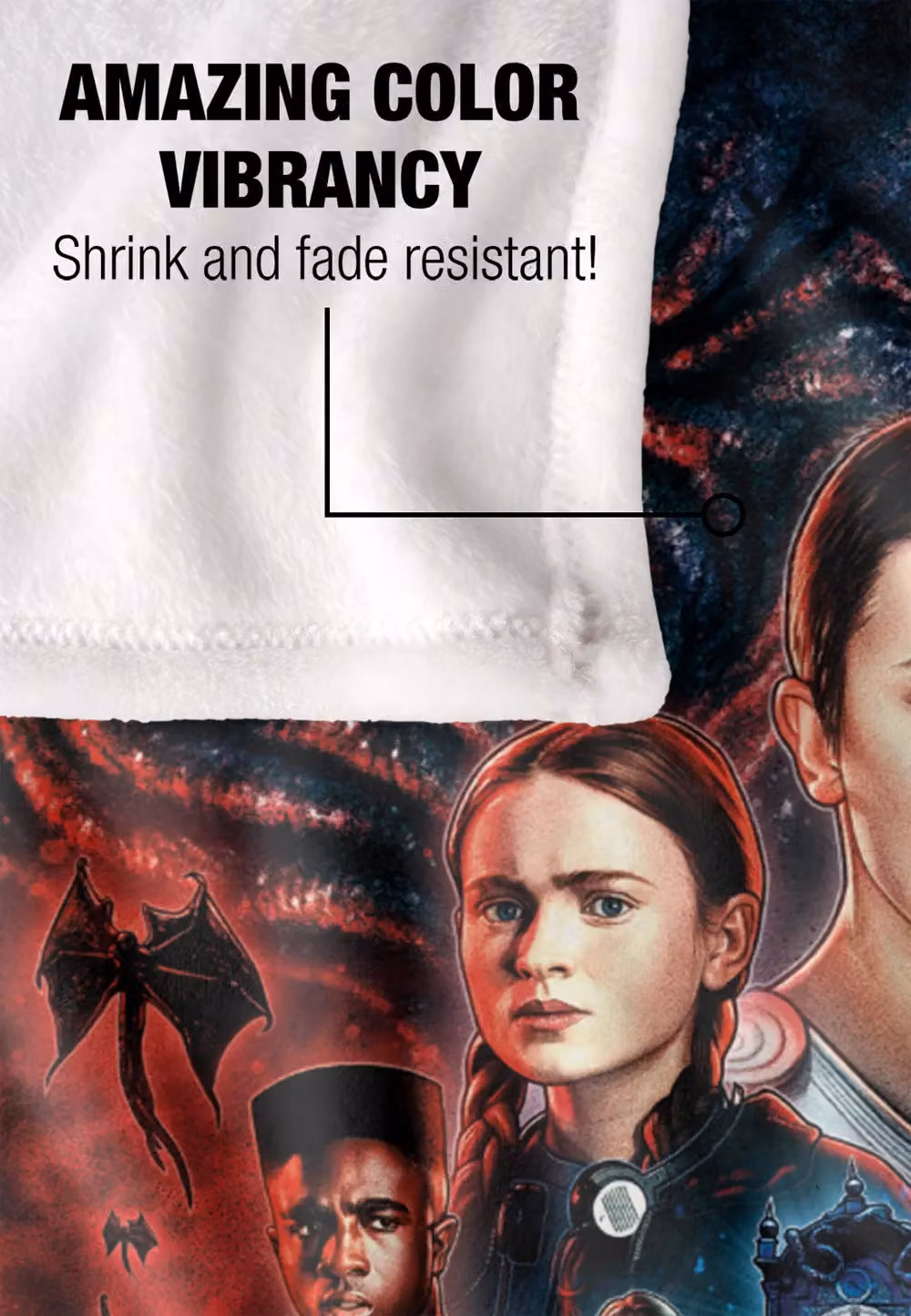 Stranger Things Creel House Season Four Officially Licensed Silky Touch Super Soft Throw Blanket, White, W: 152 cm, D: 127 cm – 4