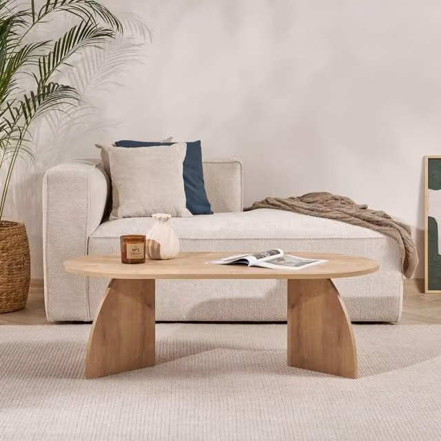 Decortie Melina Oval Coffee Table in Brown