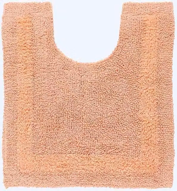 Homescapes Luxury Reversible Cotton Toilet Mat, Peach, W/D/H: 50 x 55 x 1 cm