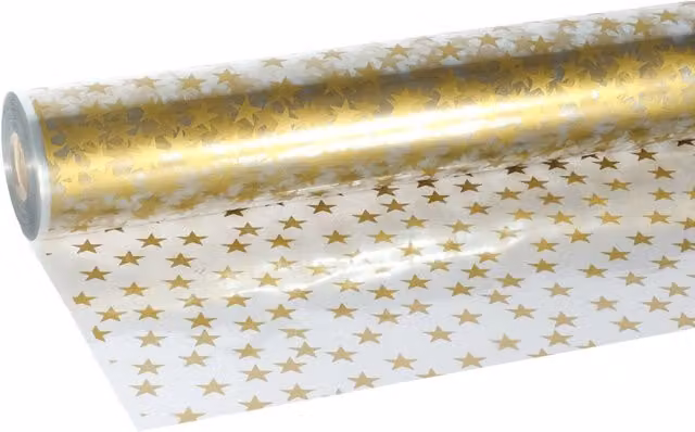 KDMD Gold Multi Star Clear Cello Florist Film