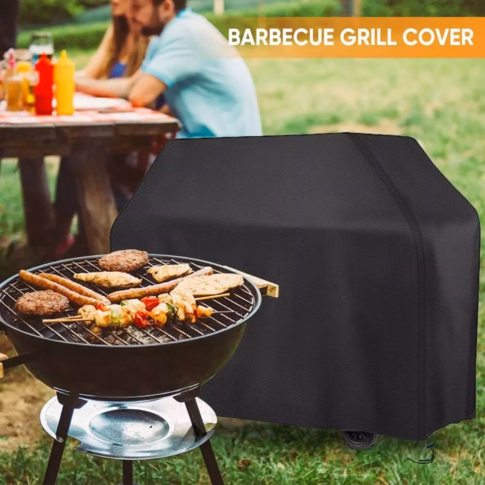 NESTLUNE Heavy Duty Waterproof BBQ Grill Cover in Black, W/D/H: 100 x 60 x 150 cm – 6