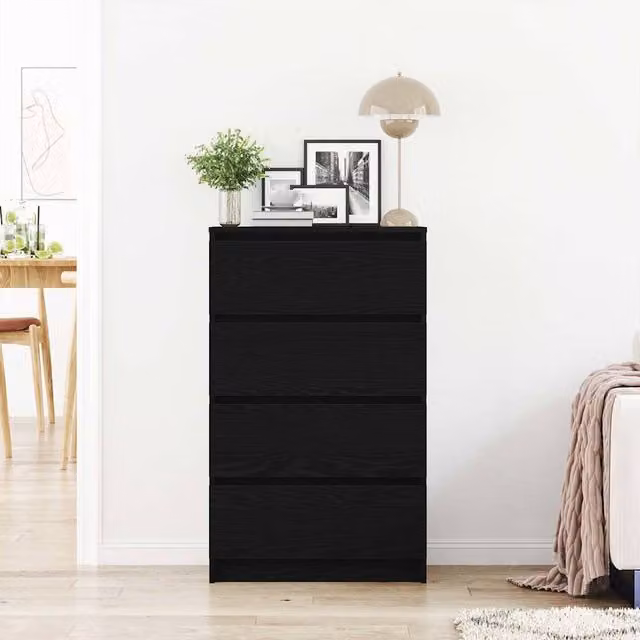 Berkfield Home Black Oak Sideboard, W/D/H: 60 x 35 x 98.5 cm – 1