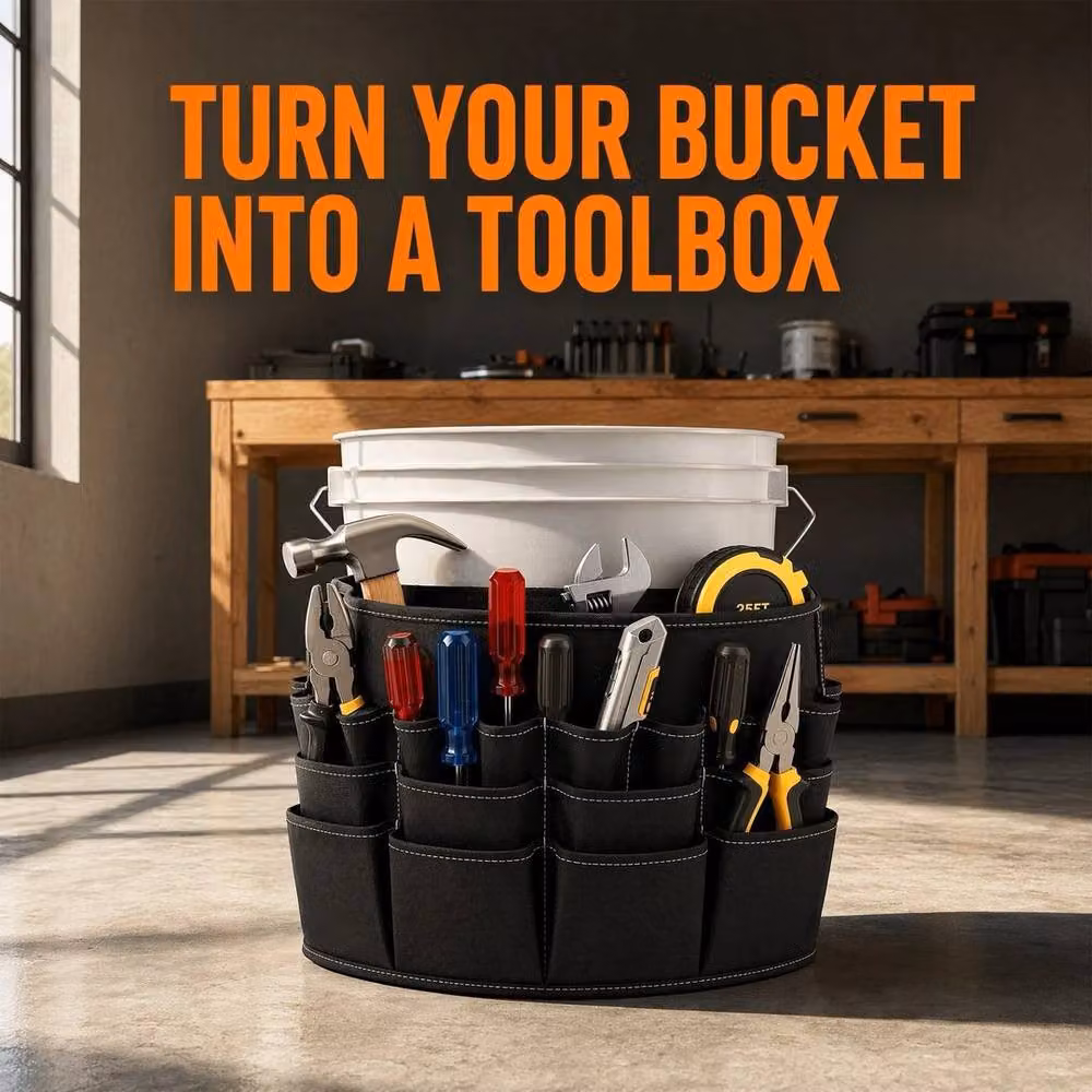 EONLION 56 Pocket Oxford Garden Tool Bag Organizer in Black – 2