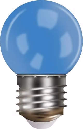 Eagle Connect Festoon G45 Shatterproof LED Golf Ball Shaped Lamp, 2W, 230V, E27 Edison Screw, Blue and Multicolour – 1