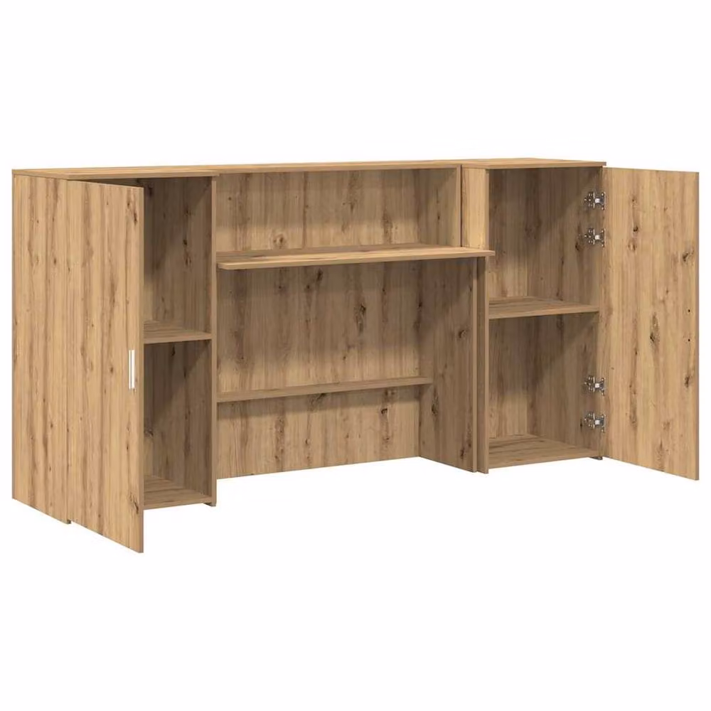 Berkfield Home Artisan Oak Reception Desk in Brown, W/D/H: 200 x 50 x 103.5 cm – 2