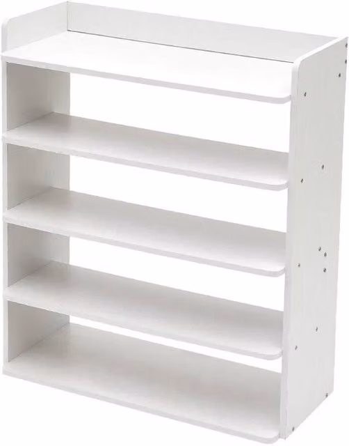 FORGEVIO 5 Tier Wooden Shoe Rack Storage in White